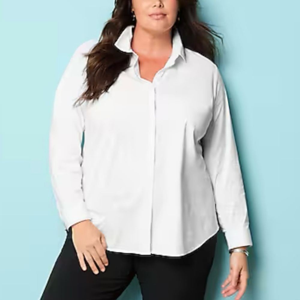J. Jill White Classic Button-Down Shirt